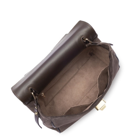 Lancaster Suède Grace Sac A Main 530-71 Marron ouvert