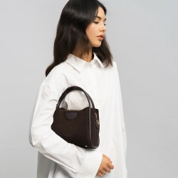 Lancaster Suède Ida Petit Sac A Main 470-100 Marron