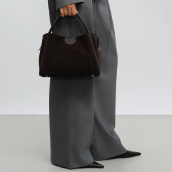 Lancaster Suède Ida Petit Sac A Main 470-101 Marron