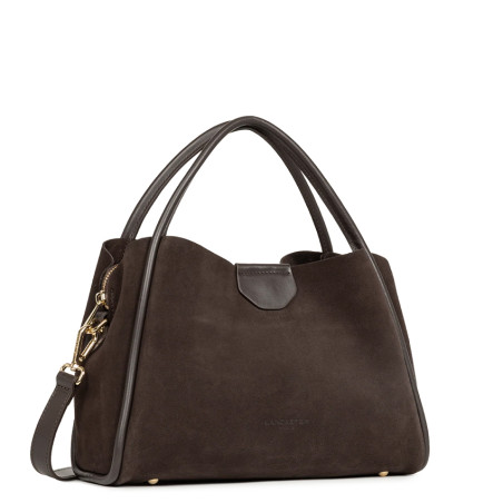 Lancaster Suède Ida Petit Sac A Main 470-101 Marron cote