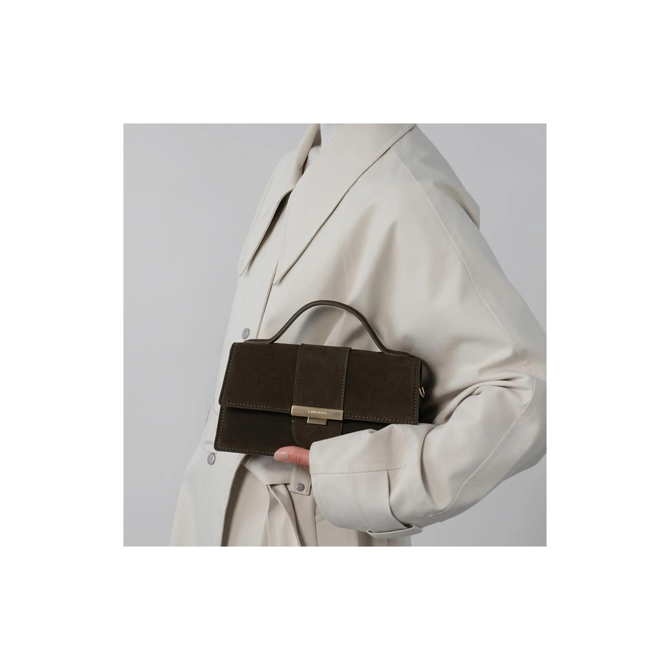 Lancaster Suède Ily Sac Baguette Cuir velours 530-010 Marron