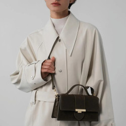 Lancaster Suède Ily Sac Baguette Cuir velours 530-010 Marron