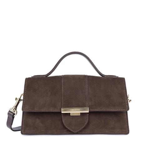 Lancaster Suede Ily Velvet Leather Baguette Bag 530-010 Brown