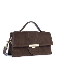 Lancaster Suede Ily Velvet Leather Baguette Bag 530-010 Brown