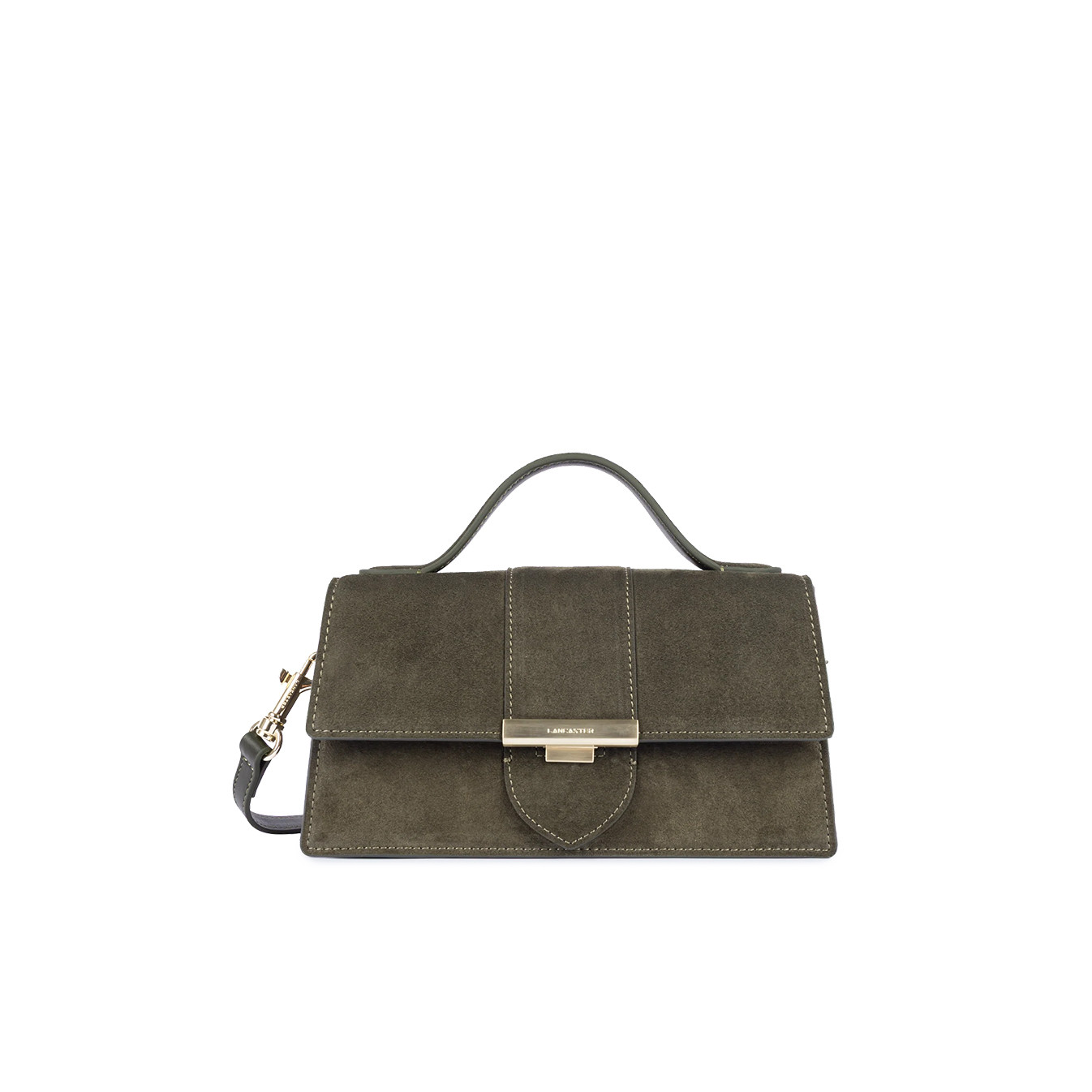 Lancaster Suède Ily Sac Baguette Cuir velours 530-010 Kaki
