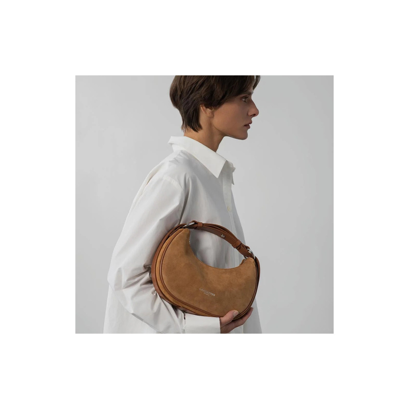 Lancaster Suede IT Shoulder Bag 480-081 Camel