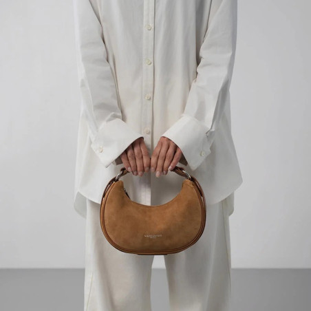 Lancaster Suede IT Shoulder Bag 480-081 Camel