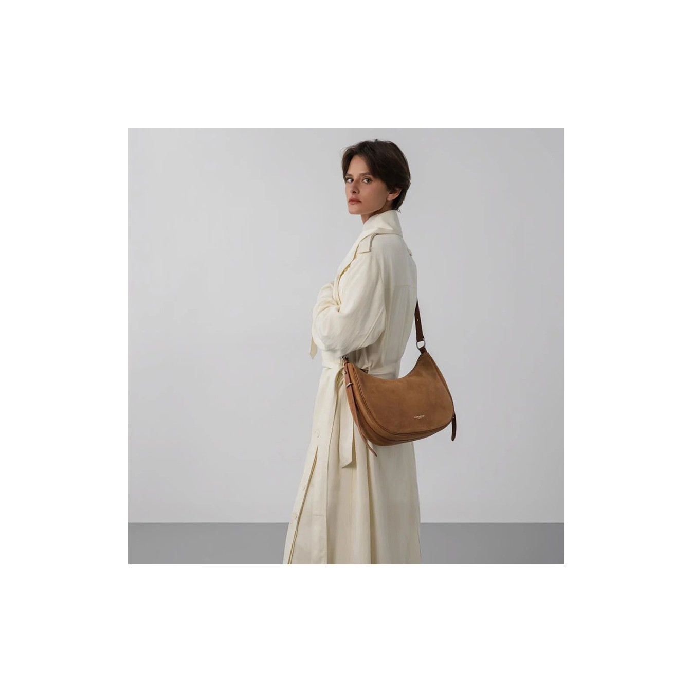 Lancaster Suede IT Large Satchel Bag 480-082 Camel