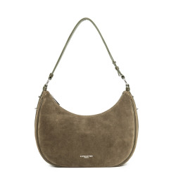 Lancaster Suede IT Large Satchel Bag 480-082 Dark Khaki