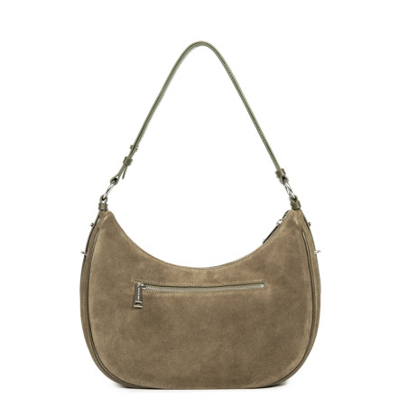 Lancaster Suede IT Large Satchel Bag 480-082 Dark Khaki