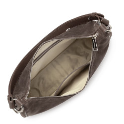 Lancaster Suède IT Grand Sac Besace 480-082 Marron ouvert