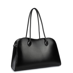 Lancaster Box Hopper Grand Sac Shopping En Cuir Lisse 523-122 Noir
