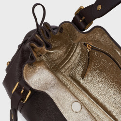 Gérard Darel Le 24 Heures Handbag Brown/Gold