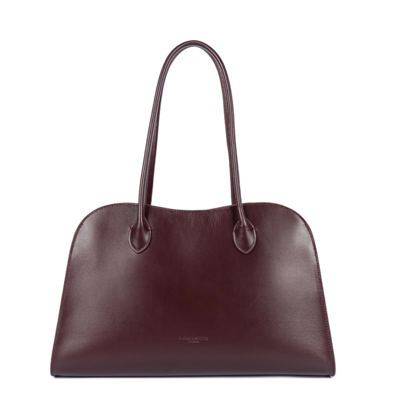Lancaster Box Hopper Grand Sac Shopping En Cuir Lisse 523-122 Bordeaux Foncé