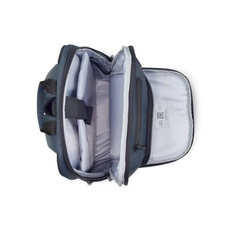 Delsey Parvis Plus Petit Sac A Dos 2 Compartiments Gris ouvert