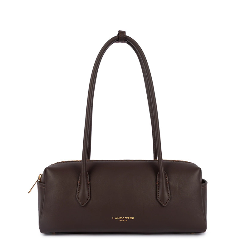 Lancaster Donna Cube Baguette Bag with Long Straps 531-128 Dark Brown