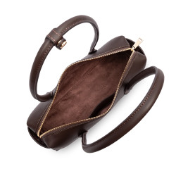 Lancaster Donna Cube Baguette Bag with Long Straps 531-128 Dark Brown