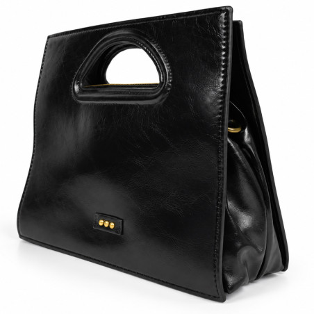 Farfouillette Sac Porté Main 3 Compartiments Noir côté