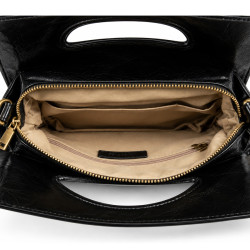 Farfouillette Sac Porté Main 3 Compartiments Noir ouvert