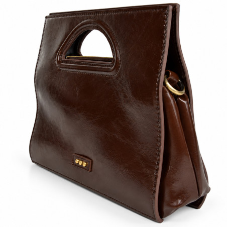 Farfouillette Sac Porté Main 3 Compartiments Café côté