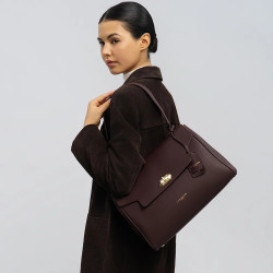 Lancaster Donna Grace Grand Sac Cabas Epaule 531-072 Bordeaux Foncé porté épaule