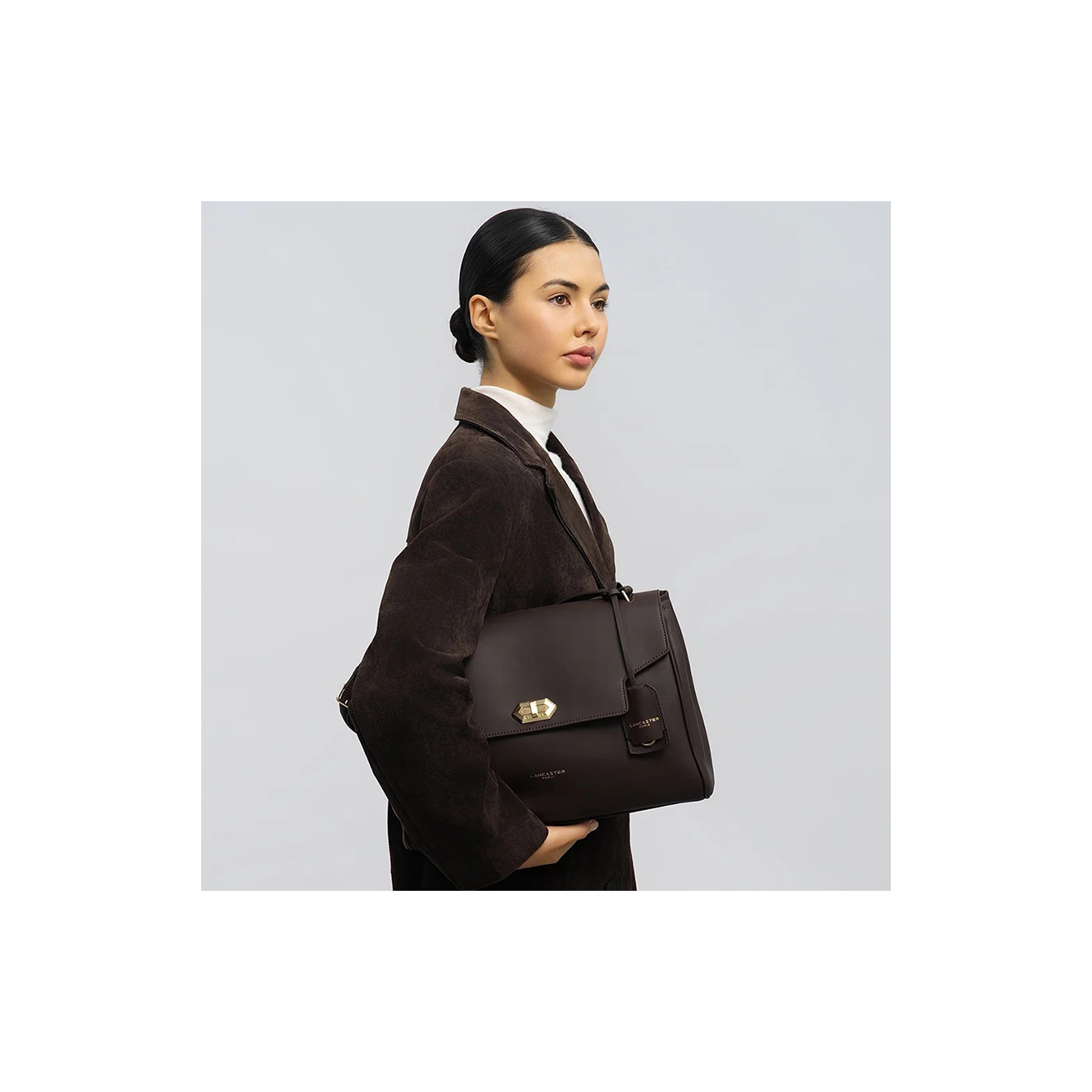 Lancaster Donna Grace Grand Sac Cabas Epaule 531-072 Marron Foncé