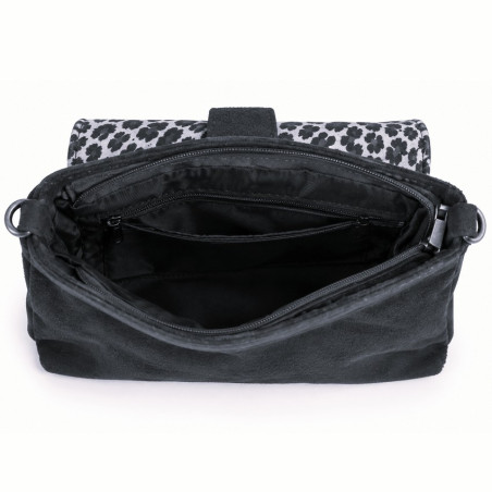 Farfouillette Sac Porté Travers Au Rabat Léopard Camel ouvert