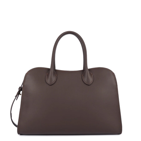 Lancaster Donna Hopper Sac Porté Main En Cuir Lisse 531-121 Marron Foncé DOS