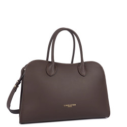Lancaster Donna Hopper Sac Porté Main En Cuir Lisse 531-121 Marron Foncé