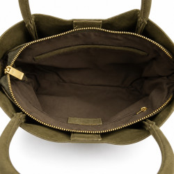 Farfouillette Small Velvet & Studs Handbag Khaki
