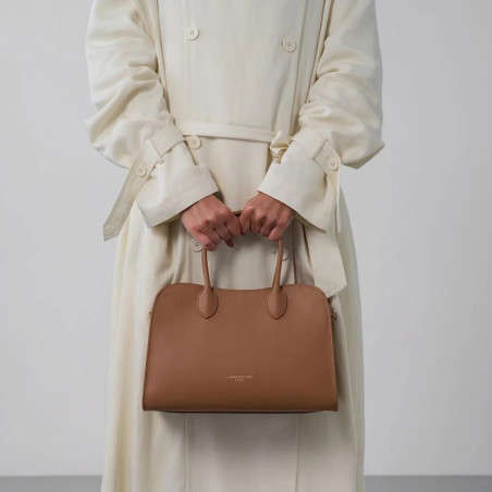 Lancaster Donna Hopper Sac Porté Main En Cuir Lisse 531-121 Moka porté main