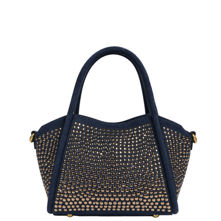 Farfouillette Small Velvet & Studs Handbag Navy