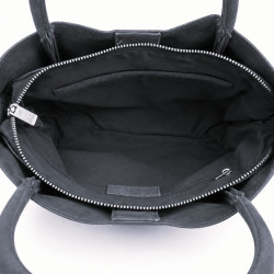 Farfouillette Petit Sac Porté Main Effet Velours & Clous Marine ouvert