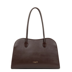 Lancaster Donna Hopper Grand Sac Shopping En Cuir Lisse 531-122 Marron Foncé