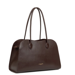 Lancaster Donna Hopper Grand Sac Shopping En Cuir Lisse 531-122 Marron Foncé