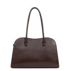 Lancaster Donna Hopper Grand Sac Shopping En Cuir Lisse 531-122 Marron Foncé dos