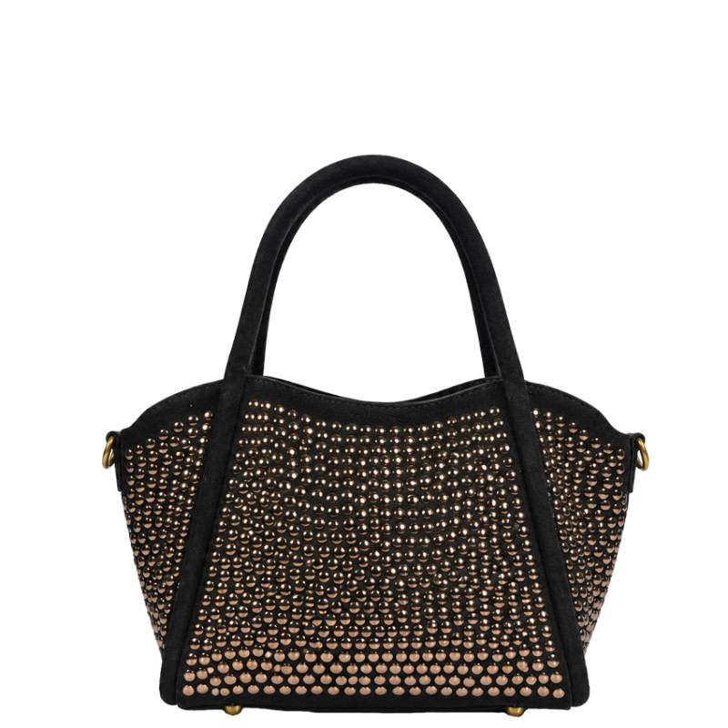 Farfouillette Small Velvet & Studs Handbag Black