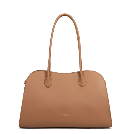 Lancaster Donna Hopper Grand Sac Shopping En Cuir Lisse 531-122 Moka