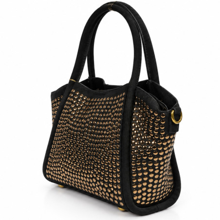 Farfouillette Small Velvet & Studs Handbag Black