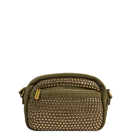 Farfouillette Sac Porté Travers Clouté Kaki