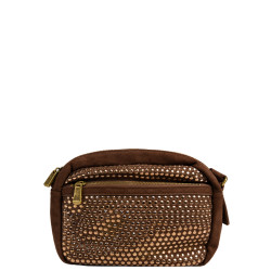 Farfouillette Sac Porté Travers Clouté Café