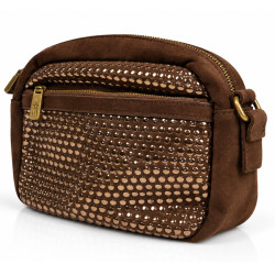 Farfouillette Sac Porté Travers Clouté Café côté