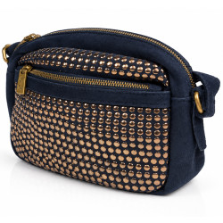 Farfouillette Sac Porté Travers Clouté Marine côté