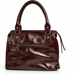 Farfouillette Sac Porté Main Effet froissé & Brillant Café dos