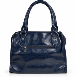 Farfouillette Sac Porté Main Effet froissé & Brillant Marine dos