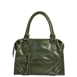 Farfouillette Sac Porté Main Effet froissé & Brillant Vert