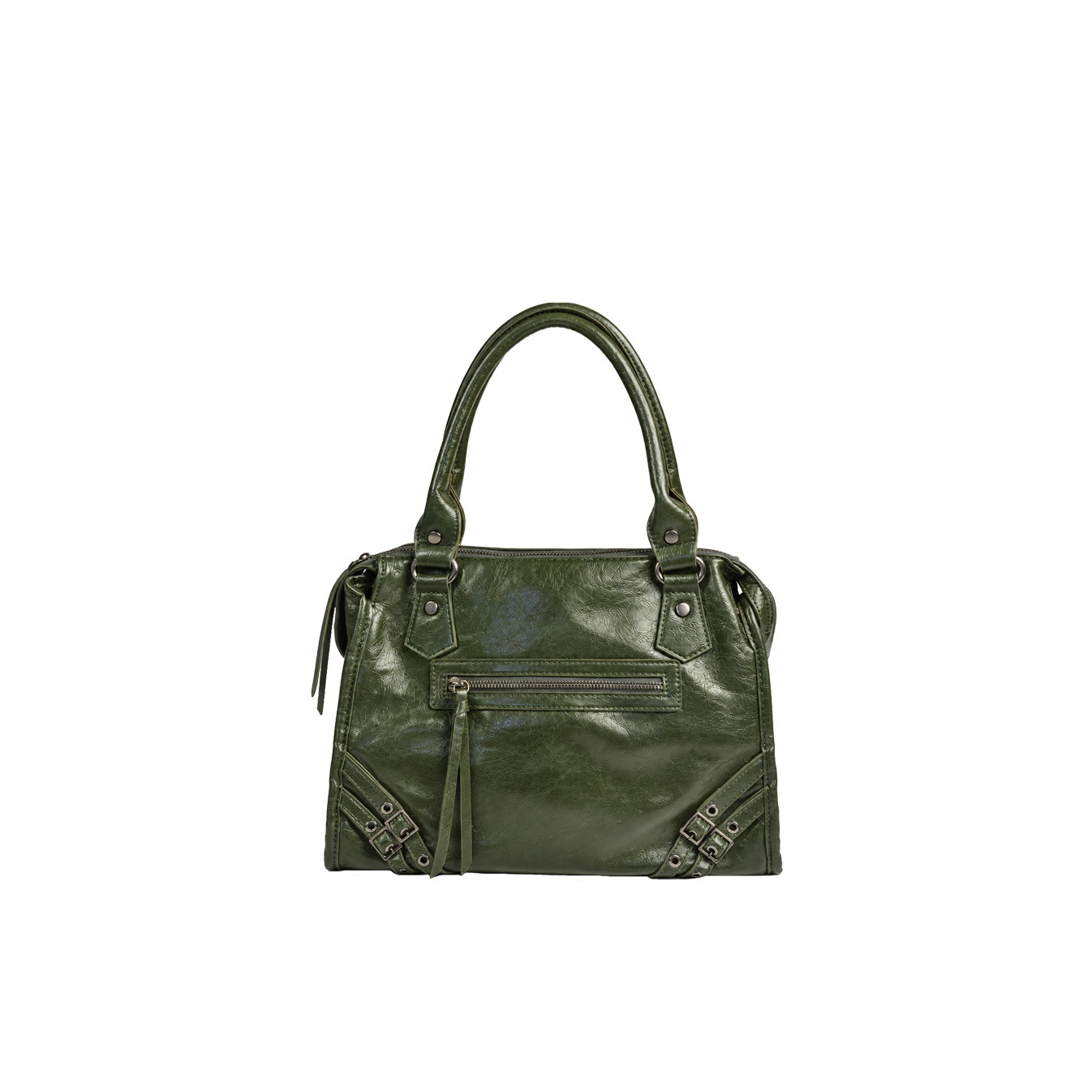 Farfouillette Handbag Crinkled & Shiny Green Effect