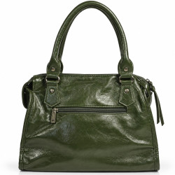 Farfouillette Sac Porté Main Effet froissé & Brillant Vert ouvert