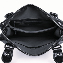 Farfouillette Handbag Crinkled & Shiny Effect Black