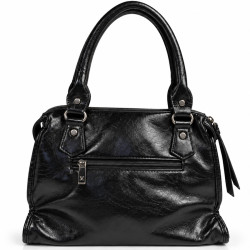 Farfouillette Handbag Crinkled & Shiny Effect Black